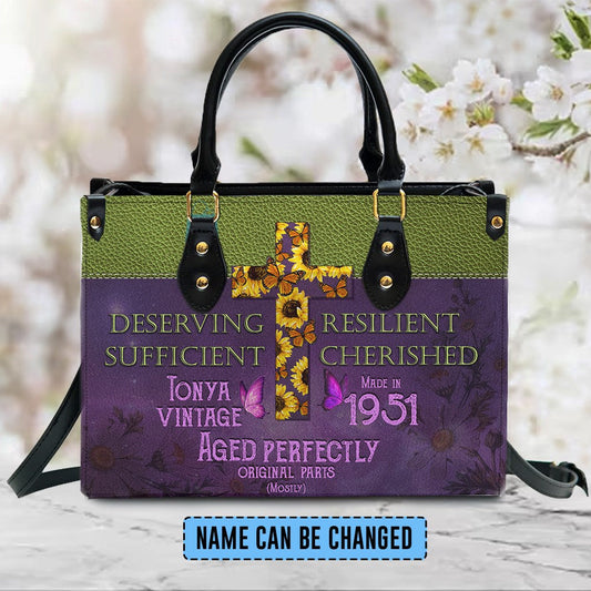 Deserving Resilient Sufficient Cherished Leather Handbag, Butterfly Flower Leather Handbag, Design Handbag, Gifts for Women, CABLTB01041123.