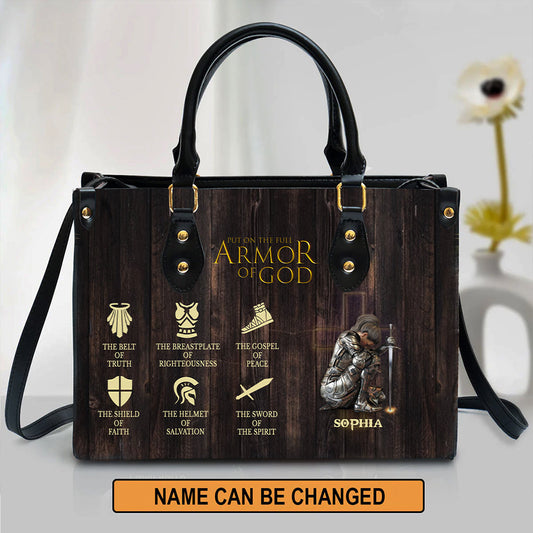 Put On The Full Armor Of God Leather Bags, Personalized Bags, Gifts for Women, Christmas Gift, CABLTB01240823.