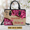 Way Maker Miracle Worker Leather Handbag, Butterfly Pink Leather Handbag, Gifts for Women, CABLTB01311023.