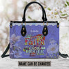 Let Your Faith Be Bigger Than Your Fear Leather Handbag Purple, Personalized Bags, Gifts for Women, Christmas Gift, CABLTB01061023.
