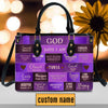 God Says You Are Leather Handbag Purple, Personalized Bags, Gifts for Women, Christmas Gift, CABLTB02220923.
