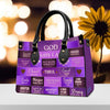 God Says You Are Leather Handbag Purple, Personalized Bags, Gifts for Women, Christmas Gift, CABLTB02220923.