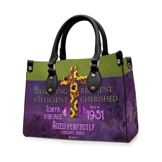 Deserving Resilient Sufficient Cherished Leather Handbag, Butterfly Flower Leather Handbag, Design Handbag, Gifts for Women, CABLTB01041123.