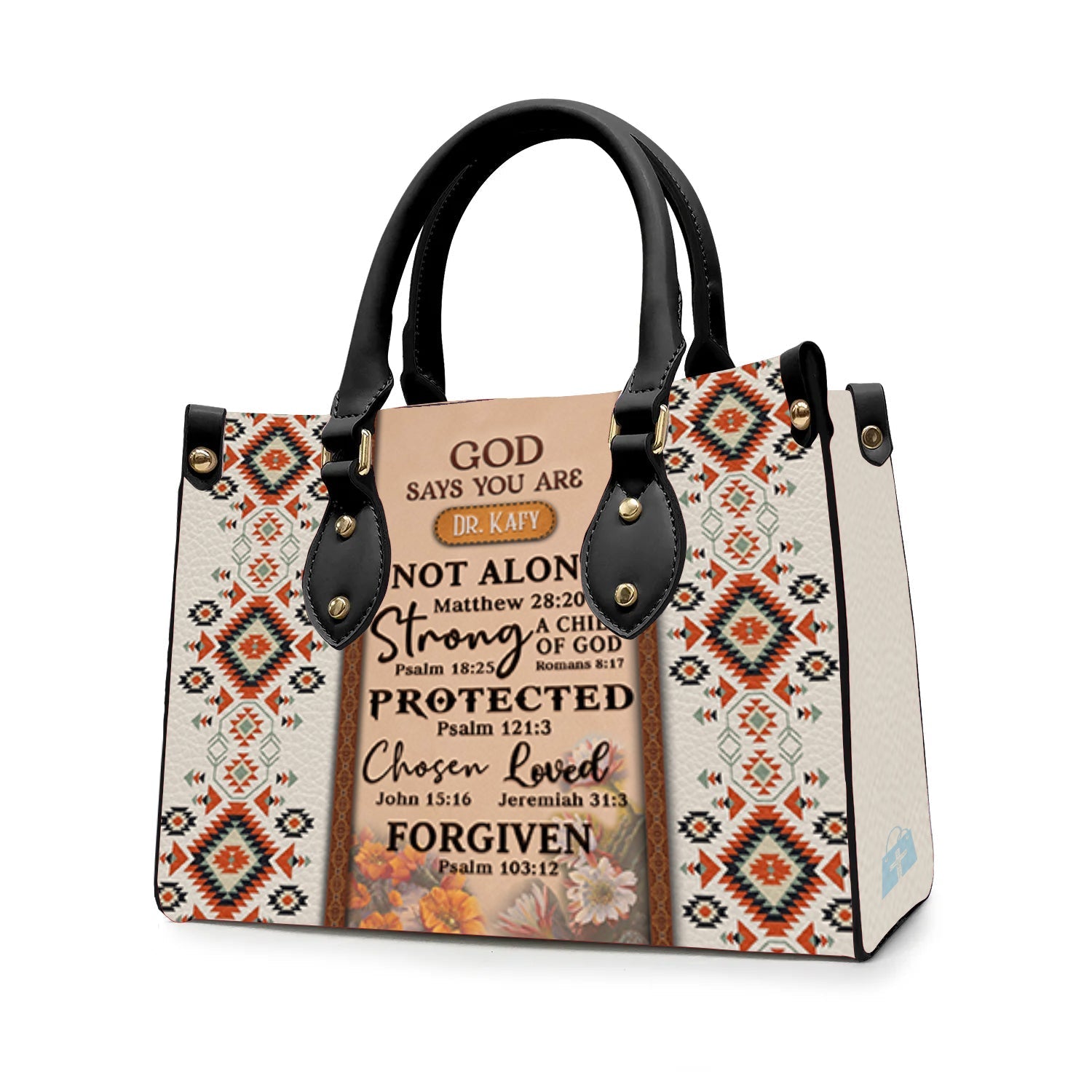 GOD Says You Are Leather Handbag, Vintage hand-woven southwest lacing design Leather Handbag, Gifts for Women, CABLTB01131023.