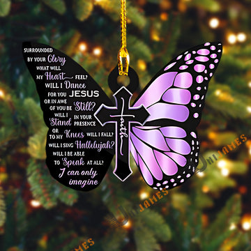 UniJames Faithful Butterfly Memorial Acrylic Ornament