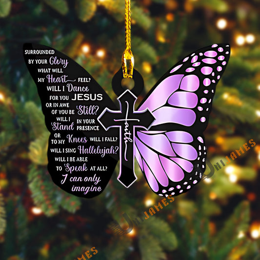 UniJames Faithful Butterfly Memorial Acrylic Ornament