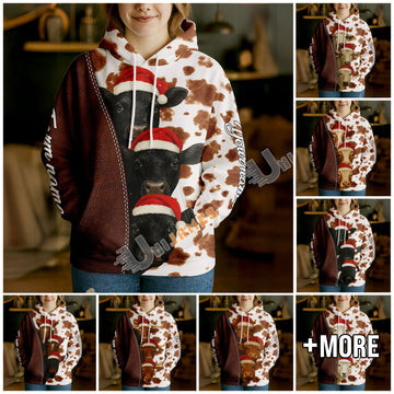 Uni Personalized Name & Farm Name Merry Moo Hoodie