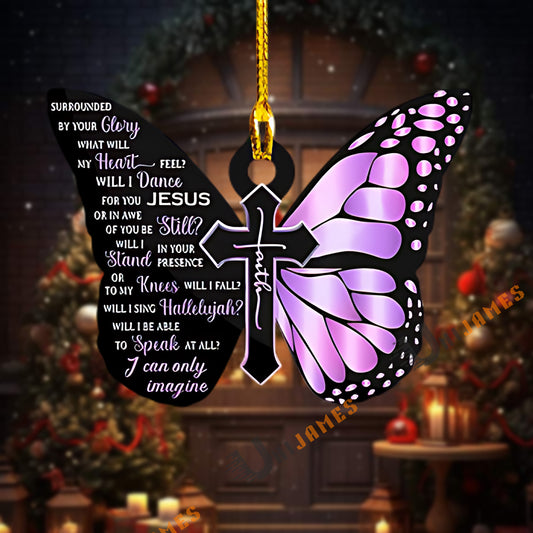 UniJames Faithful Butterfly Memorial Acrylic Ornament