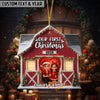 UniJames Personalized Our First Christmas Barn Couple Acrylic Ornament