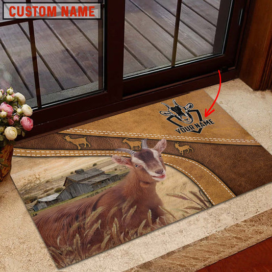 Uni Goat Personalized - Welcome  Doormat