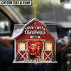 UniJames Personalized Our First Christmas Barn Couple Acrylic Ornament