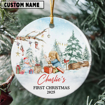 UniJames Personalized Baby's First Christmas Ceramic Ornament