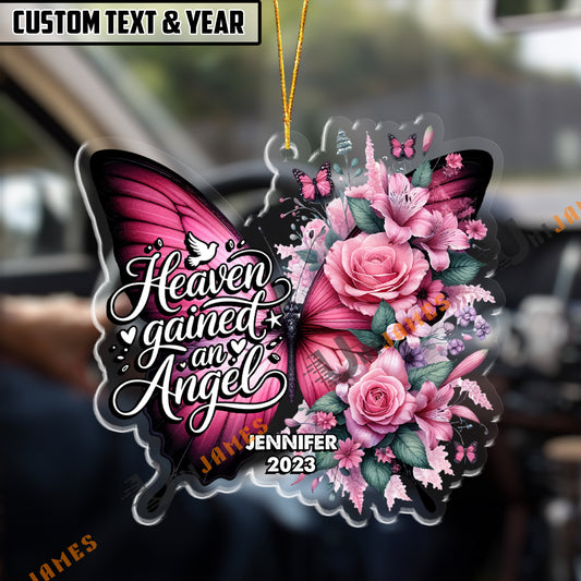 UniJames Personalized Heaven Gained An Angel Butterfly Memorial Acrylic Ornament