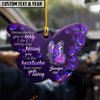 UniJames Personalized Purple Butterfly Memorial Ornament for Loved Ones, Acrylic Ornament