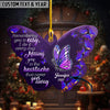 UniJames Personalized Purple Butterfly Memorial Ornament for Loved Ones, Acrylic Ornament