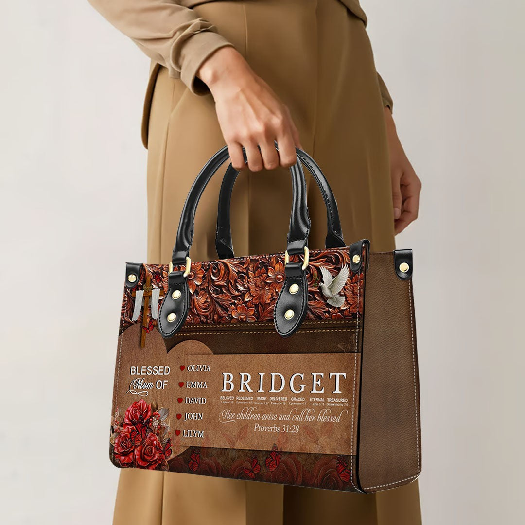 Personalized Leather Handbag – Uncover the sacred meaning of your name - The Perfect Gift for Christian Moms – - CAB014225