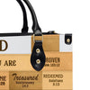 God Says I Am Leather Handbag Beige, Personalized Bags, Gifts for Women, Christmas Gift, CABLTB01240923.