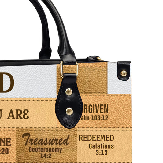 God Says I Am Leather Handbag Beige, Personalized Bags, Gifts for Women, Christmas Gift, CABLTB01240923.