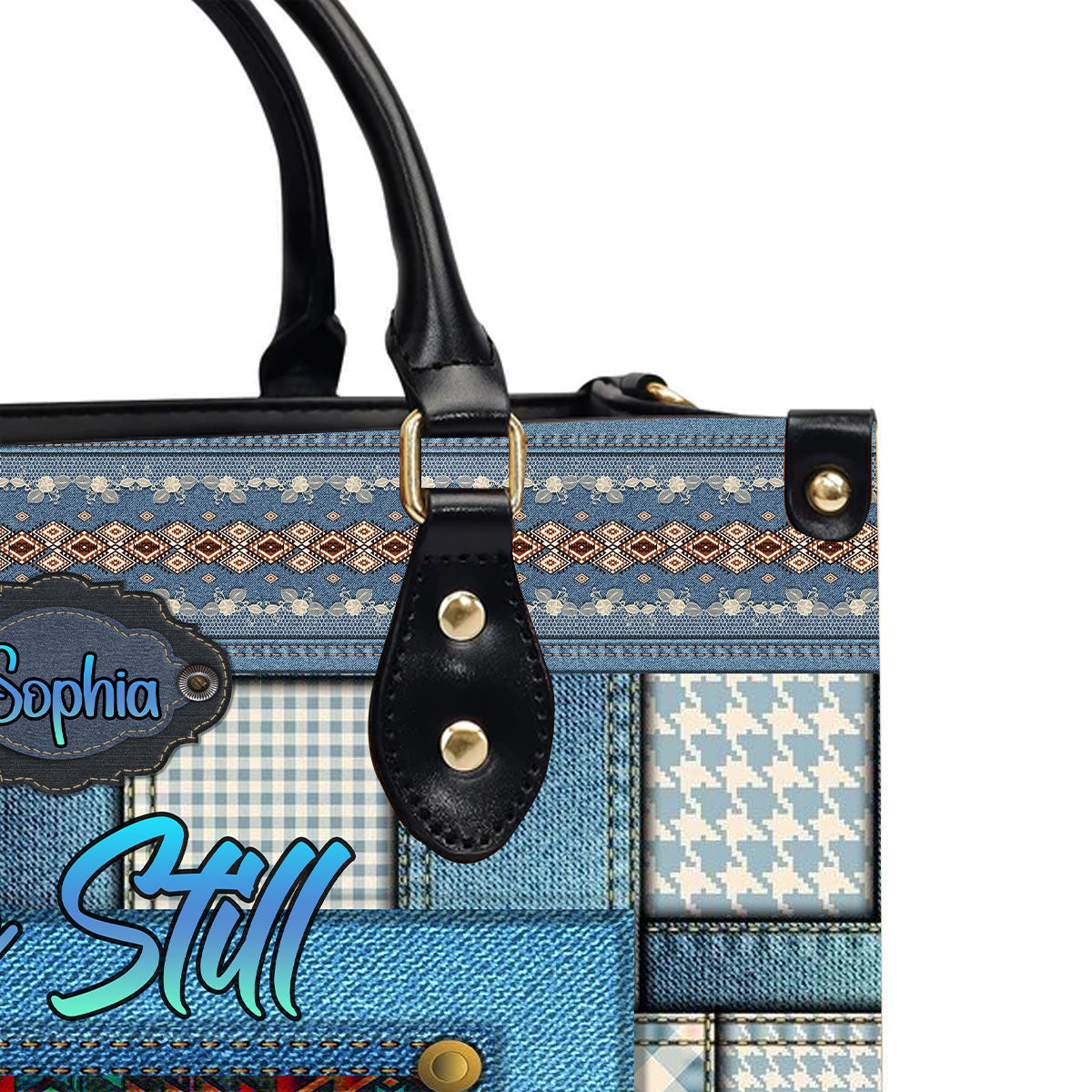 Vintage hand-woven southwest lacing design, Personalized Bags, Gifts for Women, Christmas Gift, CABLTB01080923.