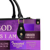 God Says I Am Leather Handbag Purple, Personalized Bags, Gifts for Women, Christmas Gift, CABLTB02240923.