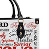 Jesus The Lord King Of King Leather Handbag, Vintage hand-woven southwest lacing design Leather Handbag, Gifts for Women, CABLTB03131023.