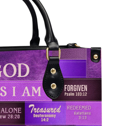God Says You Are Leather Handbag Purple, Personalized Bags, Gifts for Women, Christmas Gift, CABLTB02220923.