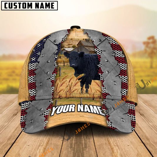 Uni Belted Galloway Flag Net Pattern Customized Name Cap