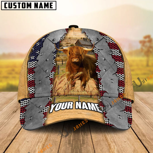 Uni Highland Flag Net Pattern Customized Name Cap