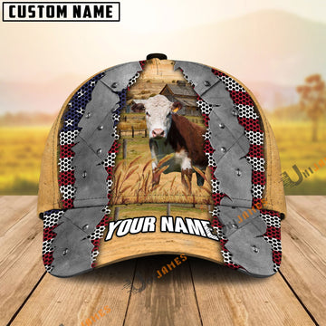Uni Hereford Flag Net Pattern Customized Name Cap
