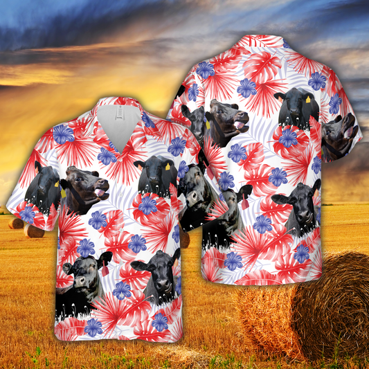 Unique American Colors Black Angus Hawaiian Shirt
