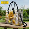 Uni Personalized Sunflower Leather Handbag For Woman