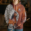 UniJames Personalized Morgan Horse Split Faux Leather & Horseshoe 3D Hoodie