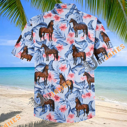 Unijames Floral Morgan Horse Lover Hawaiian Shirt