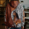 UniJames Personalized Morgan Horse Split Faux Leather & Horseshoe 3D Hoodie
