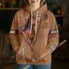 UniJames Morgan Horse Faux Zipper Tooled Leather 3D Hoodie