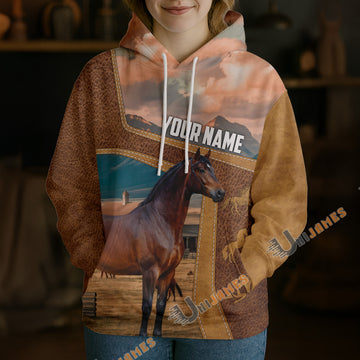 Unijames Personalized Morgan Horse Farm Texture Hoodie