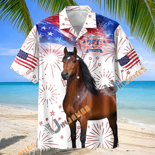 Unijames Morgan Horse America 250 Years of Freedom Hawaiian Shirt