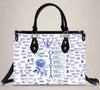 Personalized Leather Tote Bag with Name & Birth Month Flower – Custom Christian Handbag