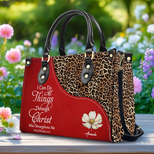 Personalized Christian Leather Handbag with Bible Verses – Faith Tote Purse for Women |