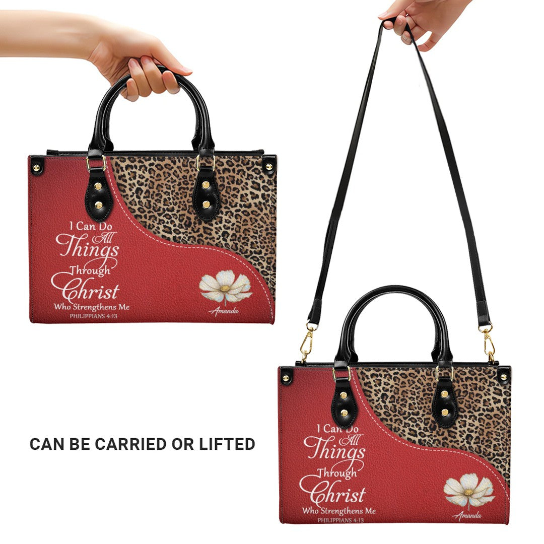Personalized Christian Leather Handbag with Bible Verses – Faith Tote Purse for Women |