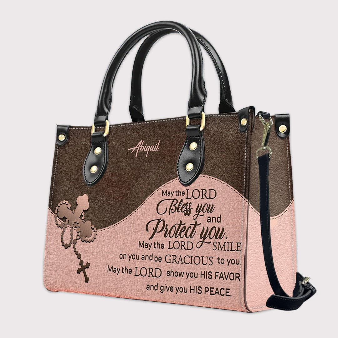Christian Personalized Leather Handbag for Women – Custom Name & Scripture |