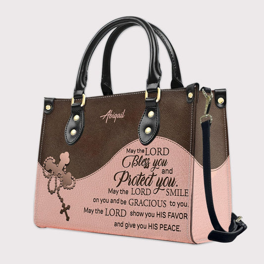Christian Personalized Leather Handbag for Women – Custom Name & Scripture |