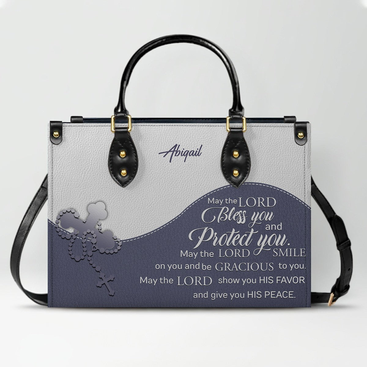 Christian Personalized Leather Handbag for Women – Custom Name & Scripture |