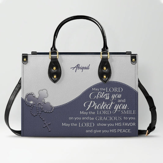 Christian Personalized Leather Handbag for Women – Custom Name & Scripture |