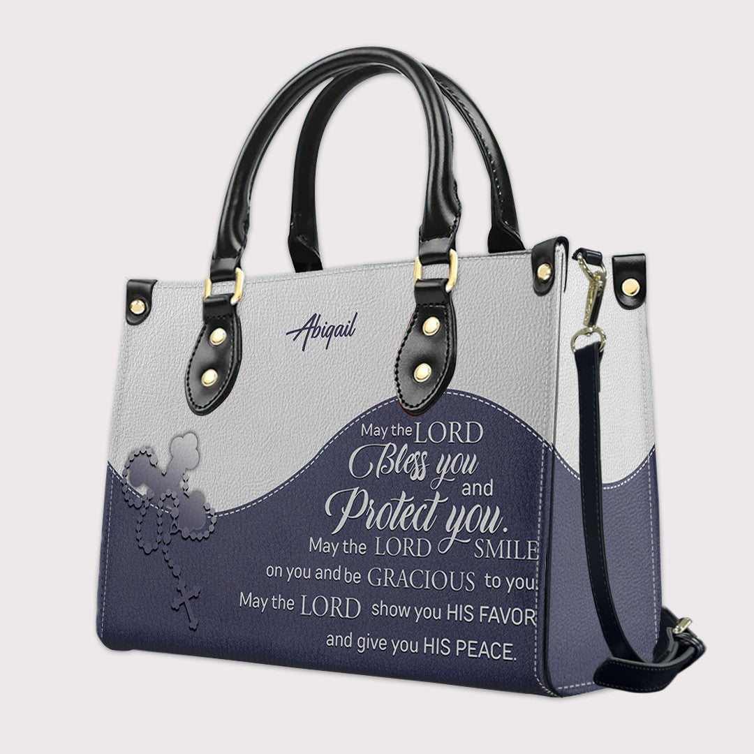 Christian Personalized Leather Handbag for Women – Custom Name & Scripture |