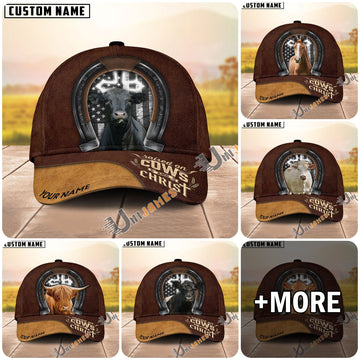 Uni Personalized Raised on Cows & Christ Christian Ranch Cap