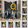 Uni Personalized Sunflowers & Cattle USA Flag Farm Blanket (10 Cattle Breeds)