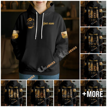 Uni Personalized Golden Harvest Farm Sunflower & Cow Hoodie (8 Cattle Breeds)