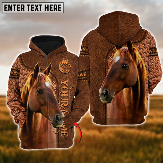 Uni Custom Name Horse Brown 3D Printed Hoodie