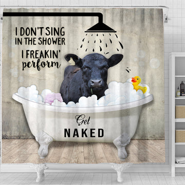 Uni Black Angus I Don't Sing In The Shower 3D Shower Curtain